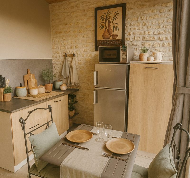 Kitchenette et salon communs